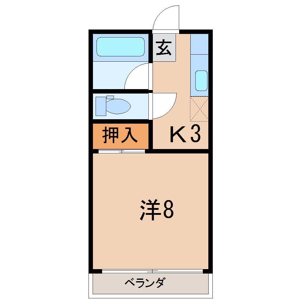 田部屋ハイツ(1K/2階)の間取り写真