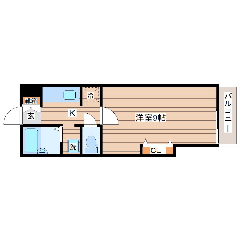 吉耕ハイツ(1K/3階)の間取り写真
