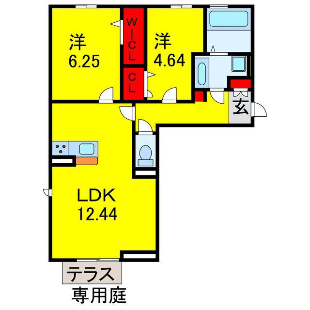 TORISIA N(2LDK/3階)の間取り写真