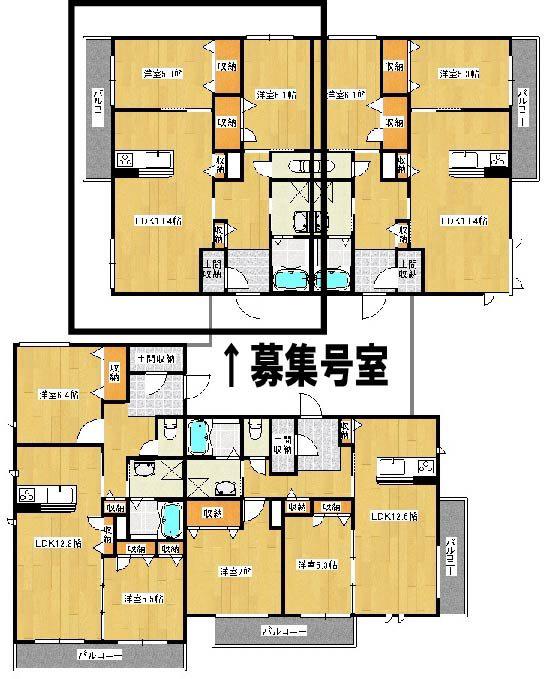 シャーメゾンコモド(2LDK/3階)の間取り写真