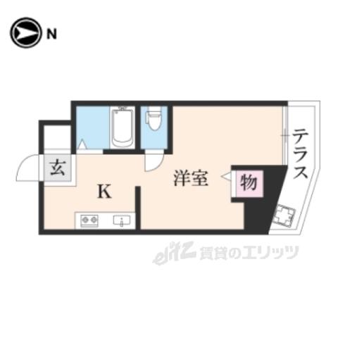 リバーガーデン飛鳥(1K/1階)の間取り写真