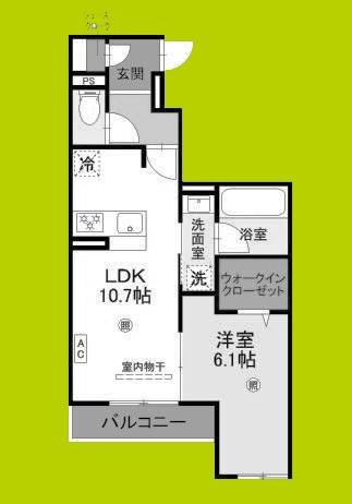 WEALTH JOTO II(1LDK/1階)の間取り写真
