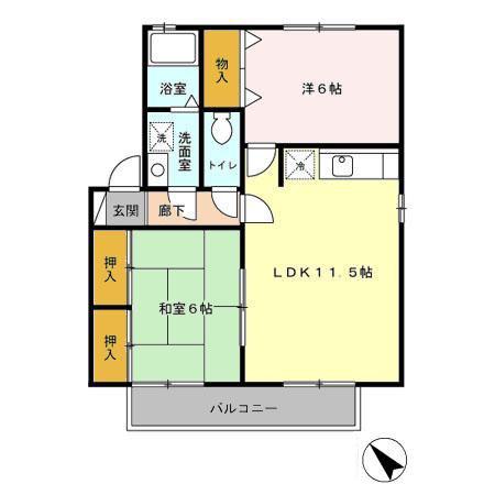 KSパビリオン(2LDK/2階)の間取り写真