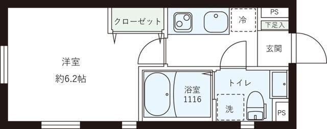 レピュア目黒本町レジデンス(1K/1階)の間取り写真