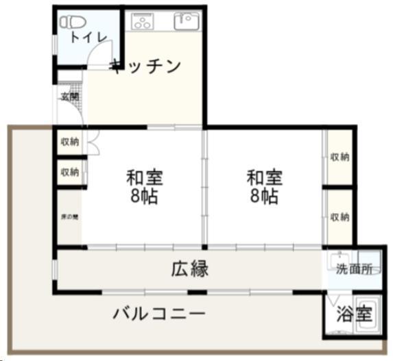 アベニュー多布施(2DK/3階)の間取り写真