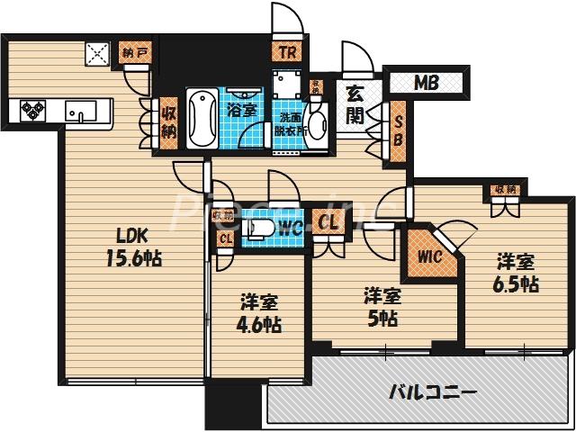 シティタワー梅田東(3LDK/6階)の間取り写真