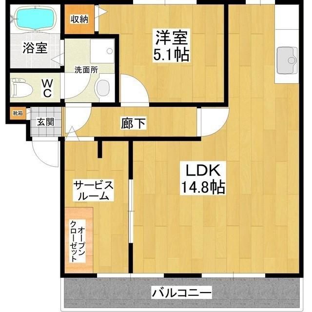 コーポ鶴町(1SLDK/2階)の間取り写真