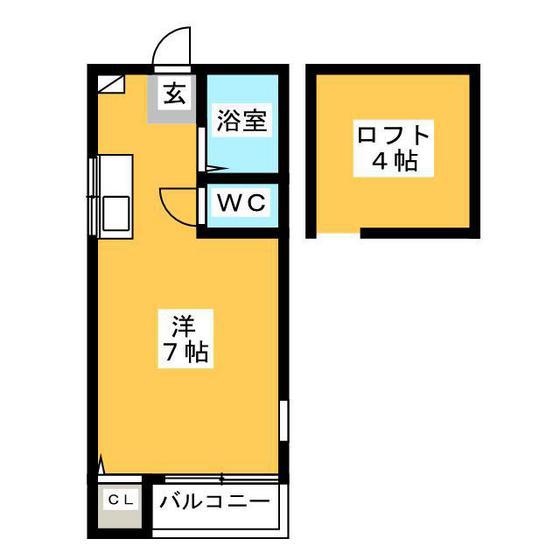 エレガンテ県庁東(ワンルーム/1階)の間取り写真