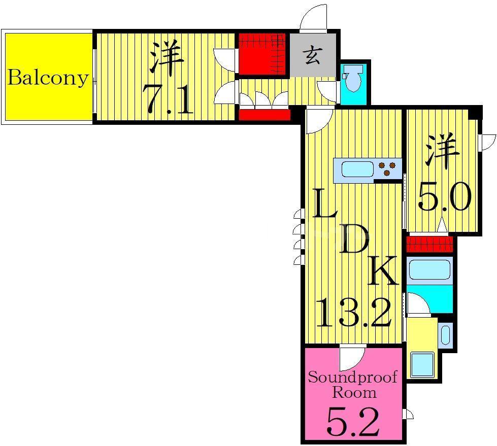MAISON DE MUSE(3LDK/3階)の間取り写真