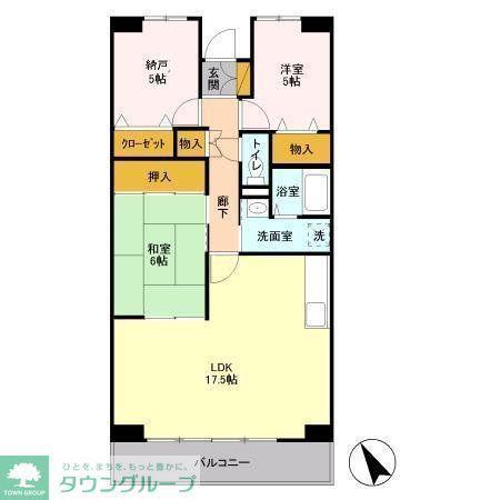 エスポワール八千代(2SLDK/1階)の間取り写真