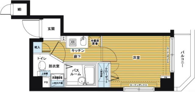 フェニックス日本橋兜町壱番館(1K/3階)の間取り写真