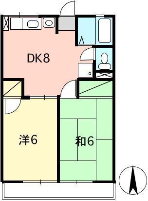 シティハイム上清戸(2DK/2階)の間取り写真