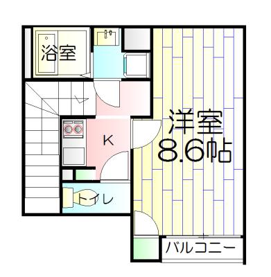 レオネクストHOSOYAIII(1K/2階)の間取り写真