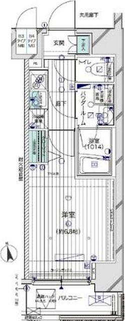 メインステージ川崎VIIIヴィアート(1K/2階)の間取り写真