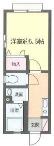 レアルコートⅠ(1K/2階)の間取り写真
