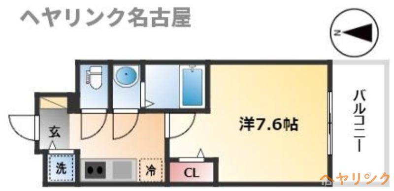 S-RESIDENCE上飯田駅前(1K/7階)の間取り写真