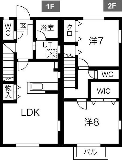 アゼリアガーデン(2LDK/1階)の間取り写真