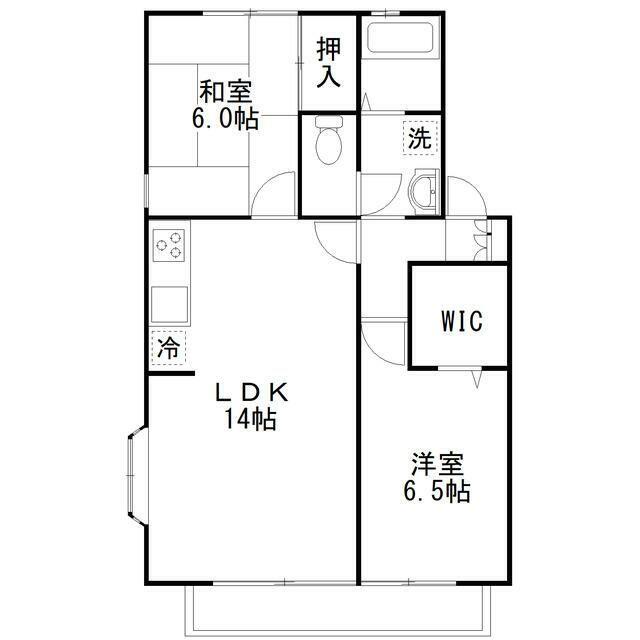 カサ・ヴェルデA(2LDK/2階)の間取り写真
