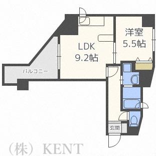 クラッセ宮の森ガーデン(1LDK/4階)の間取り写真