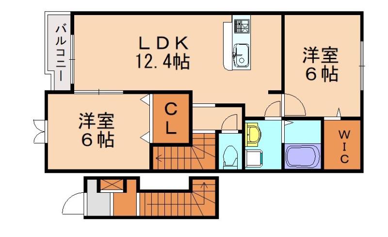 サンリット(2LDK/2階)の間取り写真
