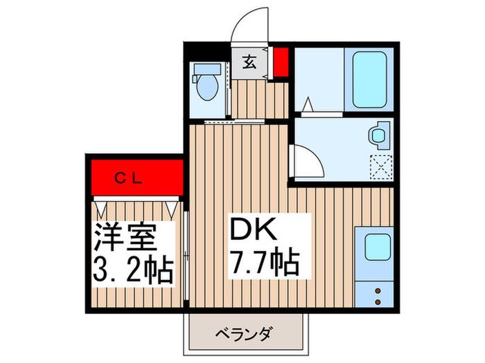 セピアコート(1DK/1階)の間取り写真