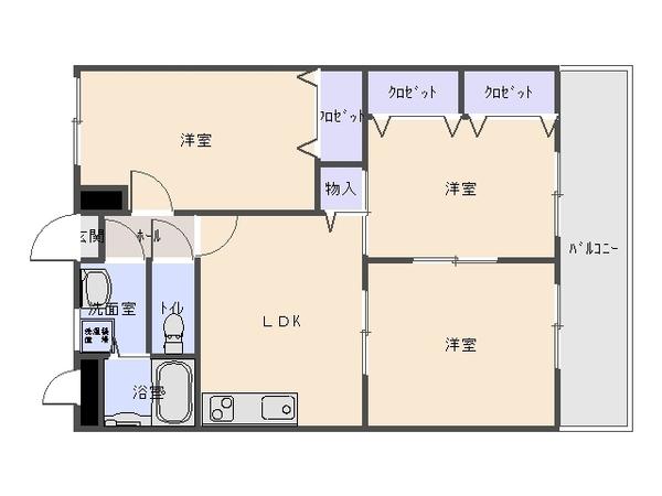 ユーミー光II(2LDK/3階)の間取り写真