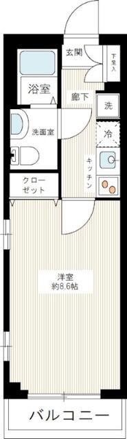 MAXIV練馬(1K/4階)の間取り写真