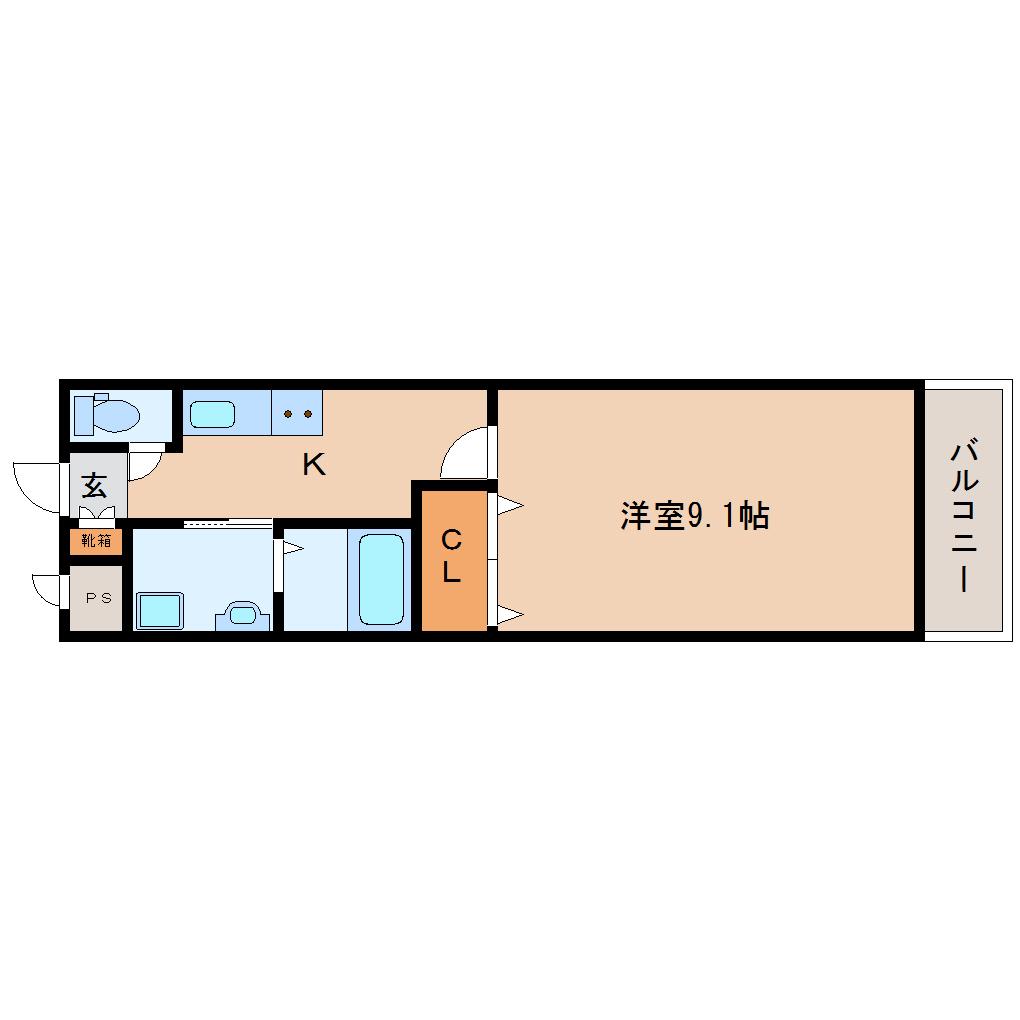 ファインパーク(1K/2階)の間取り写真