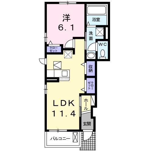 シトロンII(1LDK/1階)の間取り写真