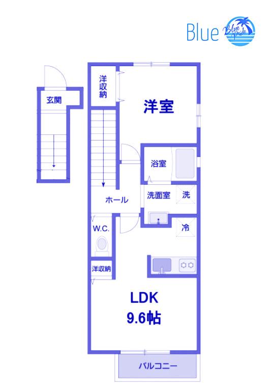 フィカーサK(1LDK/2階)の間取り写真