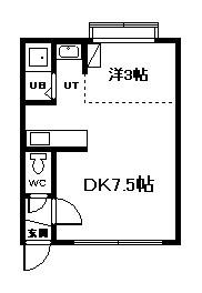 エスパニアI(1DK/2階)の間取り写真