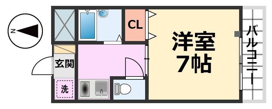 コスモフラット(1K/3階)の間取り写真