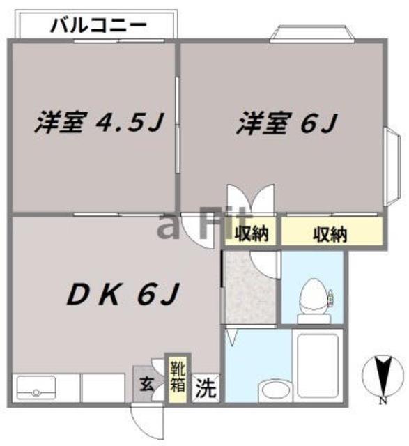 エトワール光(2DK/1階)の間取り写真