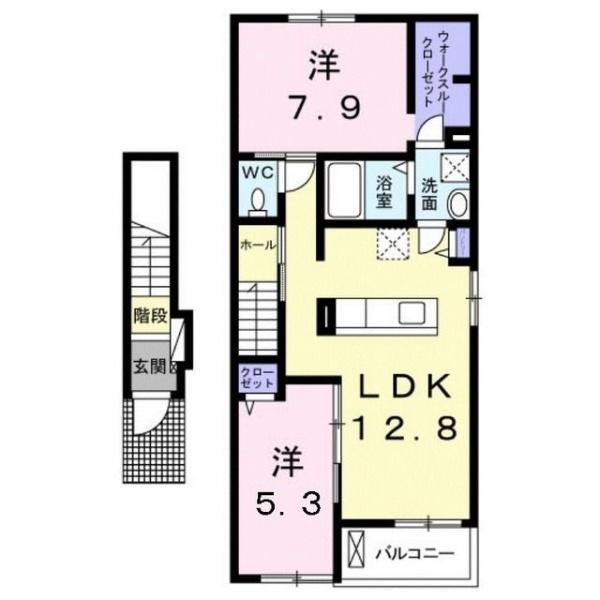 サンライト・パレスⅡ(2LDK/2階)の間取り写真
