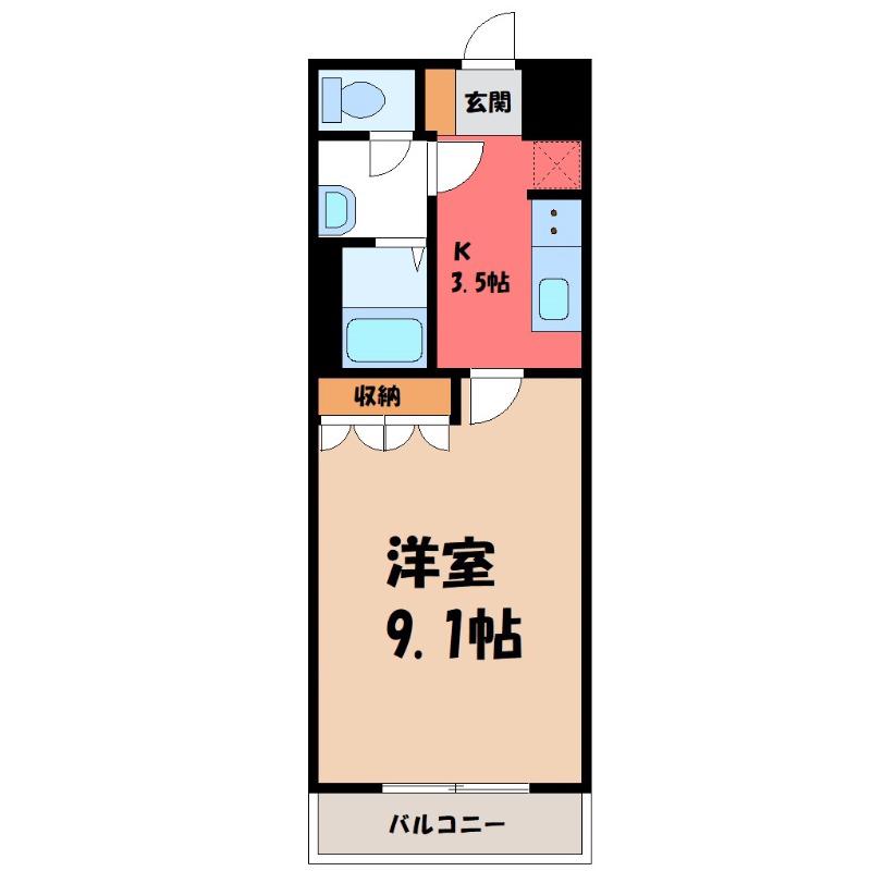 リバティ ミユウII(1K/1階)の間取り写真