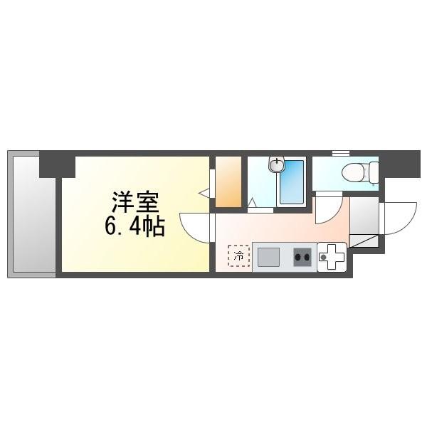プルミエール牧港(1K/3階)の間取り写真