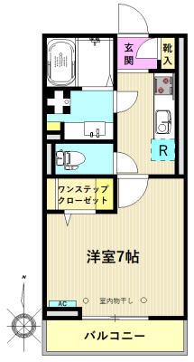 アルバコローレ国分(1K/2階)の間取り写真