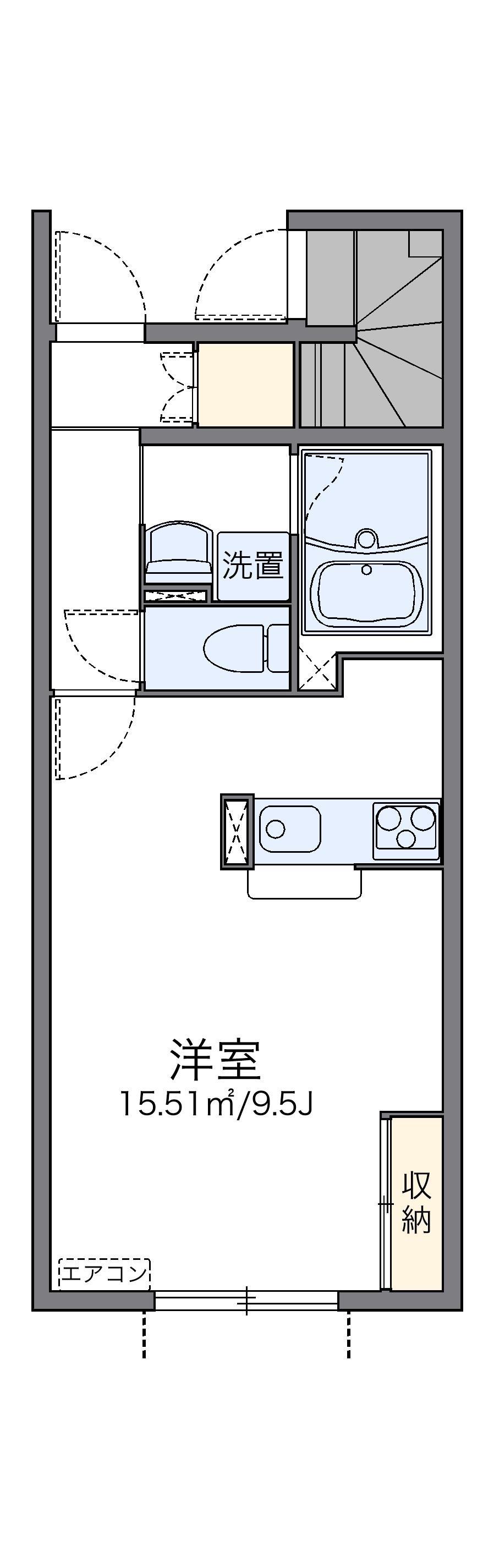 レオネクスト塩浜(1K/1階)の間取り写真