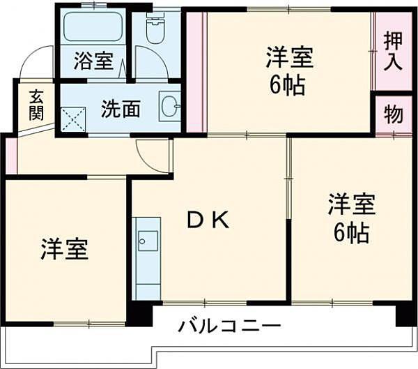 レジェンド金沢(3DK/3階)の間取り写真