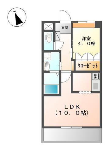 グランディール(1LDK/2階)の間取り写真