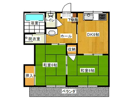 サンシャイン双葉(2DK/3階)の間取り写真