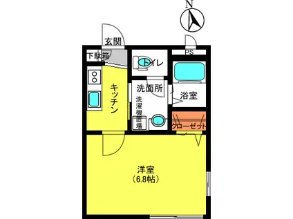 パルクレール(1K/1階)の間取り写真