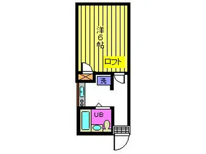 ドリームハウス半田(1K/2階)の間取り写真