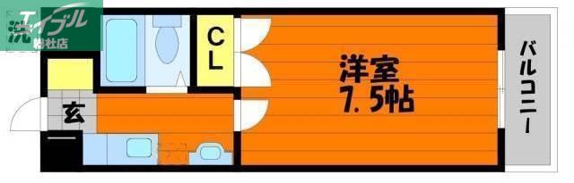 プチメゾンロゼ(1K/3階)の間取り写真