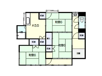 森アパートA(3DK/1階)の間取り写真