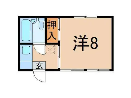 フォレストサイド(1K/1階)の間取り写真