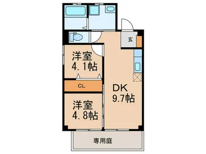 ANDANTE・HEIM(2DK/1階)の間取り写真