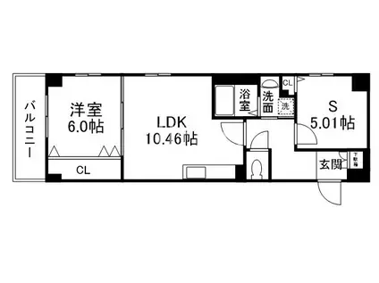 二条城東レジデンス(1SLDK/1階)の間取り写真