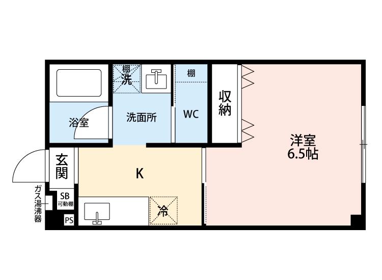 ドルチェヴィータOY(1K/1階)の間取り写真