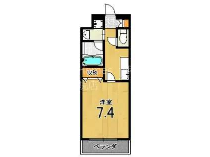 ベラジオ京都壬生ウエストゲート(1K/1階)の間取り写真